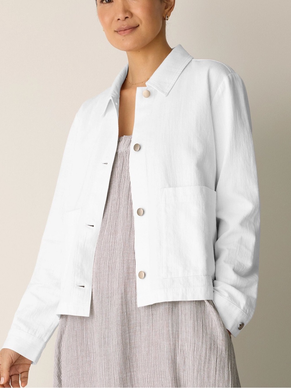 Eileen Fisher Organic Linen Jean-Style Jacket